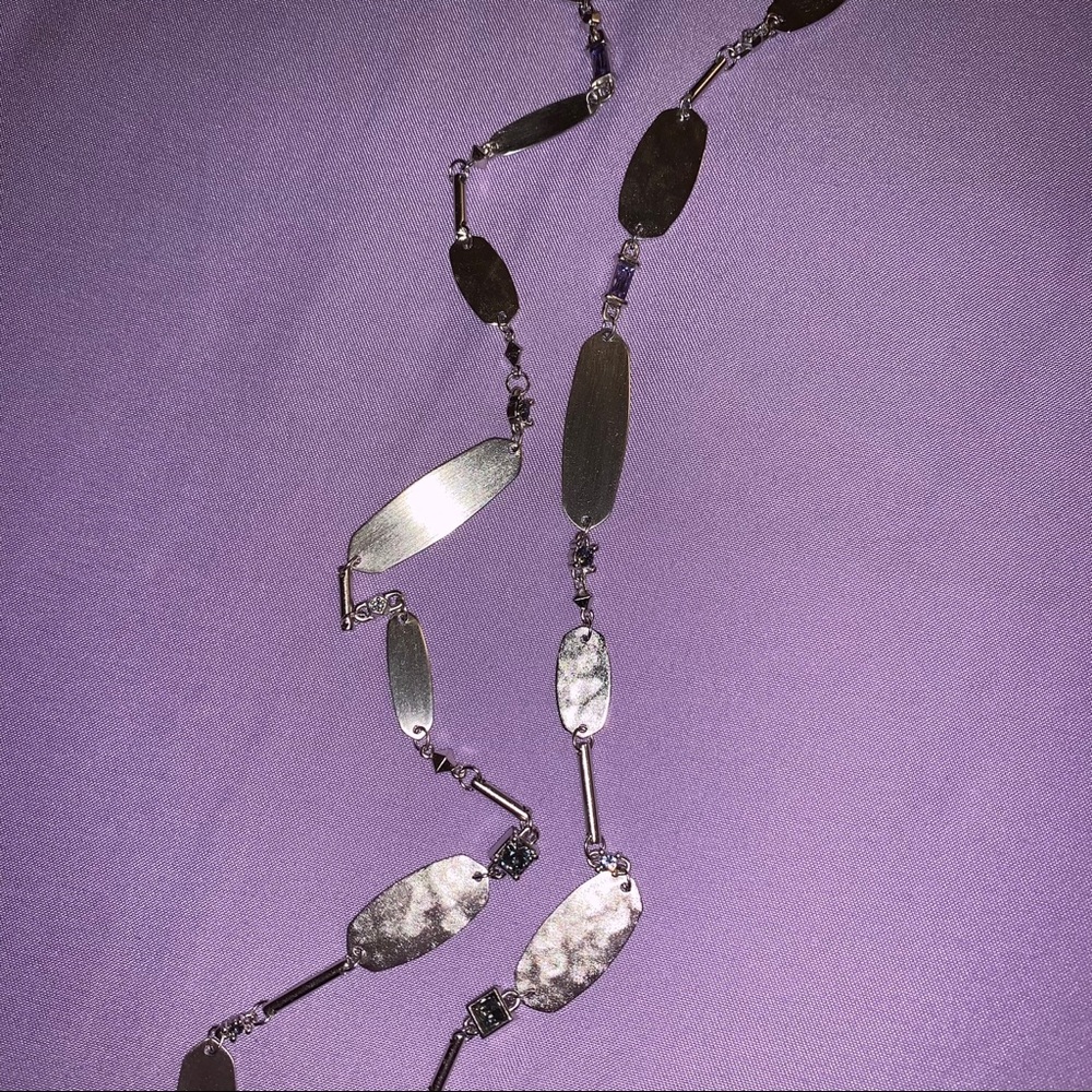 NEW Kendra Scott Long Claret Silver Necklace - Picture 3 of 11
